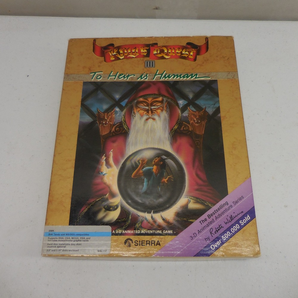 Kings Quest III To Heir is Human Sierra MS-DOS 3.5 Floppy Big Box PC Game